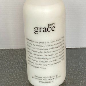 Philosophy Pure Grace Shampoo, Bubble Bath & Shower Gel MEGA 64 oz  NEW